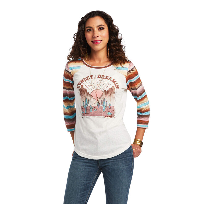 Ariat T-Shirts Damen - Sunset Dreamin Mehrfarbig ( LWOCA-1289 )